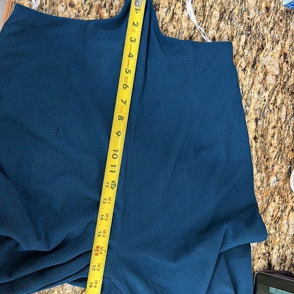 Lulus Blissful Season Teal Tie-Back Cutout Wide-Leg Jumpsuit Size L - Picture 13 of 13